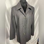 London Fog Wool Pea Coat Charcoal Gray Classiccore Dark Academia Corpcore Sz XL Photo 5