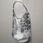 Maurice's White Black Floral Sleeveless Rosette Top Women L Bohemian Feminine Photo 3