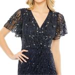 Mac Duggal Sequin Embellished Beaded Faux Wrap Gown Navy Blue Sz 14 NWT 93654 Photo 6