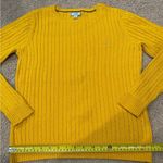 IZOD Women's  golden yellow cable knit sweater Photo 3