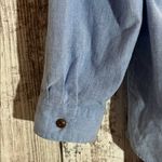 Vintage 80’s Folk Embroidery Button Front Shirt Chambray Large Christmas Grandma Blue Photo 11