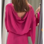 ZARA NWT  Woman SS24 Satin Effect Open Back Dress Magenta, Sz Small Photo 6