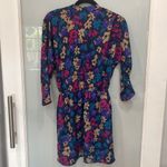 Eight Sixty  Women's Blue Pink Floral Print 3/4 Sleeve Short Dress Sz Small Photo 5
