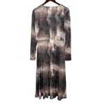 ZARA Snakeskin Long Sleeve V Neck Button Down Midi Dress Stretchy M Beige Brown Photo 4