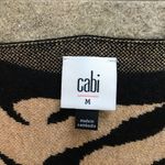 CAbi # 3884 Dani Pullover Sweater Tan Black Zebra Dazzle Stripe Medium Mob Wife Photo 6