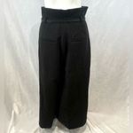 Sesana black wool belted paper bag waist cropped wide leg trouser pants XXL NWOT Photo 2