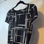 Lu Lus Black White Geometric Print‎ Short Sleeve Sheath Dress Size S Trendy # Photo 6