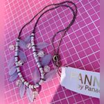 PANNEE by Panacea Silver tone Lavender leaves white beads Necklace choker 16” Purple Photo 5