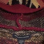 American Eagle  Aztec Southwestern Hooded Fringe Open Front Poncho Cape‎ Medium Photo 2