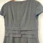 Calvin Klein  black short sleeve sheath dress hidden back zip fun buttons size 8 Photo 4