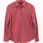 J Crew Red Blue Plaid Popover Tunic Top Womens Western Country Preppy Size 4 Photo 0