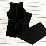Greylin  Isla black Contrast Stich Tie Waist Jumpsuit Photo 2