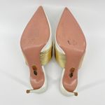 Aquazzura Firenze Rendez Vous 75 White Leather Gold Coil Mule Pumps Size 38.5 Size 8 Photo 10
