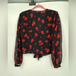 Intermix  Silk Blouse, v neck, button front, long sleeve,‎ size Large Photo 1