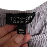 Topshop  Midi Dress
Plisse Cold Shoulder Pleated Silver Lace size 8 Photo 4