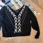 Anthropologie  Addison Story Black White V Neck Chevron Print Sweater Small Photo 7