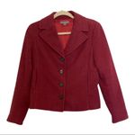 Ann Taylor  Women's Jacket Sz 2 Maroon Burgandy Button Up Blazer Career Work Coat Photo 0