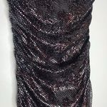 EXPRESS strapless metallic bodycon party dress with side ruching small Eras Tour Photo 5