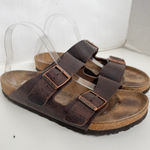 Birkenstock  Sandals Arizona Slides Leather Comfort Travel Brown L9 M7 Unisex Photo 0