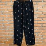 Ann Taylor  Pants Womens Small Black Floral Print Elastic Waist‎ Slacks Work Wear Photo 1