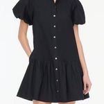 NWT J.Crew Factory Black Cotton Bubble Sleeve Shirt Dress Mini Size 18 Photo 0