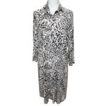 CAbi Knit Shift Shirt Dress Size Large White/Gray/Black Print 3/4 Sleeves #822 Photo 1