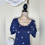 Anthropologie Postmark Navy & Off White Jasmine Floral Top Size Small Photo 2
