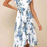 Lulus  French Countryside White Floral Print High-Low Dress Size XS NWT Photo 0