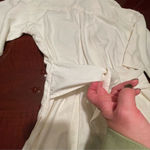 Free Assembly cream linen blend shorts romper jumpsuit belt button front Sz S Photo 12