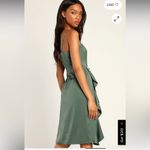 Lulu's Sage Asymmetrical satin Dress “like what you see” Green Photo 3