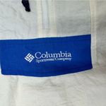 Columbia  Windbreaker Half Zip Blue‎ Cream Mens Size L Vintage Blue White Light Photo 8