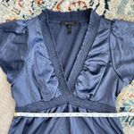 BCBGMAXAZRIA Satin Flutter Cap Sleeve Blouse Photo 2