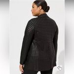 Torrid Studio Luxe Ponte Relaxed Black Blazer Size 1 Monochromatic Houndstooth Photo 1
