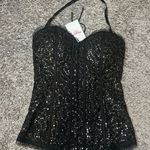 Dazzling Black Sequin Bustier Top Photo 0