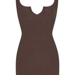 SKIMS NWT  Raw Edge Slit Front Cropped Cami Intimates Top Scoop Neck Espresso S Photo 0