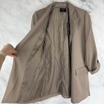 Tahari NWT  Cuffed Quarter Sleeve Open Front Blazer Jacket Minimalist Taupe XS Photo 3