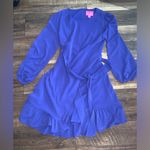 Lilly Pulitzer  Laren Stretch Dress boho spring ruffle 
Galaxy Blue $198 party Photo 3