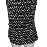 White House | Black Market Black & White Geo Diamond Print Tiered Top EUC XS Photo 4