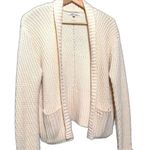 Cozy Casual Beige Knit Open Front Long Sleeve Pocket Cardigan Sweater Size S/M Photo 0