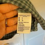 American Eagle  green plaid smocked bust long sleeve dress small Photo 4