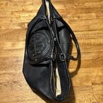 Tory Burch Maisey Shopper Tote Handbag Soft Black Leather Gold Accents Photo 8