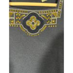 Alfred Dunner Women's 3/4 Sleeve Embellished Square Neck Top Navy Blue Sz L Photo 4