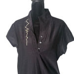 Jamie Sadock Golf Polo Shirt Athletic Top Short Sleeve Black Womens Size L‎ Size L Photo 1