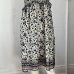 Sea New York Doe Silk Floral Smocked blue yellow paisley Midi Skirt size 6 Photo 10
