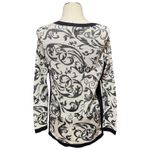 Chico's Collection Lurex Jacquard Sweater Black Neutral 1 / Medium Photo 4