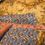 J.Crew  Artist Top Womens size XXS 2XS Blue Floral Notch Ruffle V-Neck Shirt Photo 6