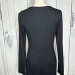 Fifteen Twenty  Black Knit Midi Asymmetrical Hem Dress Long Sleeve Sz M Photo 8