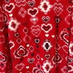 Torrid  size 1 heart theme button up blouse office holiday work casual red heart Photo 9