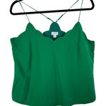 J.Crew  Kelly Green Scalloped Lined Spaghetti Strap Racerback Tank Blouse Sz 12 Photo 0