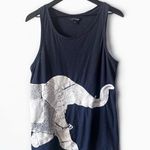 Lucky Brand  Navy Elephant Graphic Tank Top Size Large Cotton Photo 0